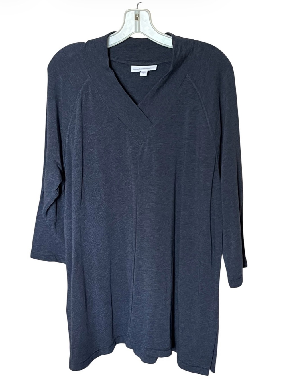 J. Jill PureJIll Affinity French Terry Blue V Neck Tunic Top Shirt Size Large
